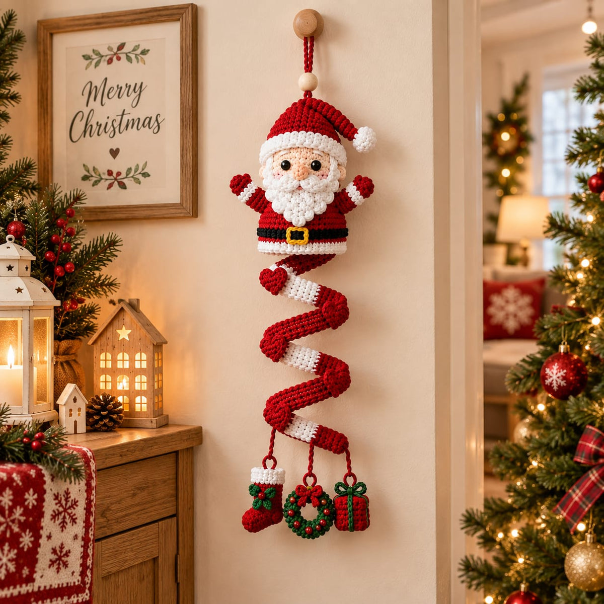Christmas Spiral Crochet Patterns – Santa, Snowman, Reindeer & Tree Ornaments PDF